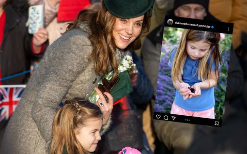 Harvinainen kuva: prinsessa Charlotte, 6, Catherine-äidin kameran edessä – taustalla tärkeä viesti