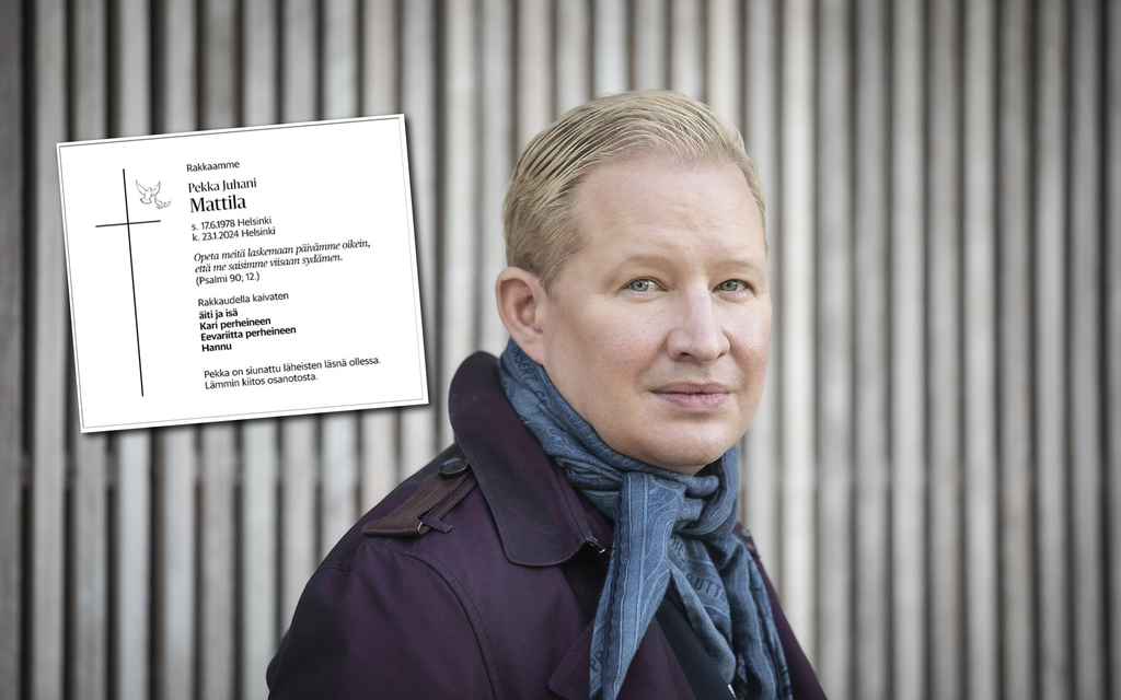 Pekka Mattilan kuolinilmoitus julkaistiin Helsingin Sanomissa