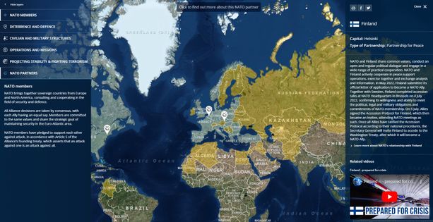 Naton verkkosivuilta löytyy omituinen kartta: Suomi vertautuu Venäjään