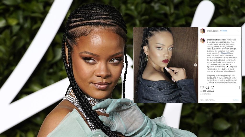 Kuin kaksoisolento: Priscila Beatrice, 28, näyttää aivan Rihannalta