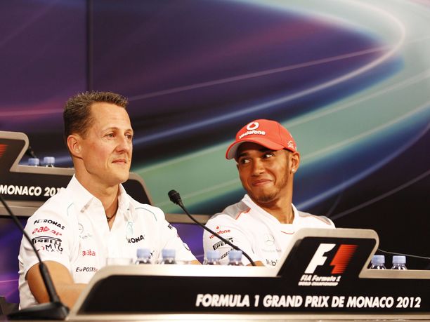 Michael Schumacher ja Lewis Hamilton kilpailivat formula ykkösissä samaan aikaan kausilla 2010–2012.