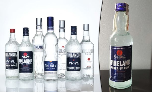 Kuva paljastaa, miten härskisti Finlandia vodkaa kopioidaan maailmalla:  ”Fineland, vodka of Egypt”