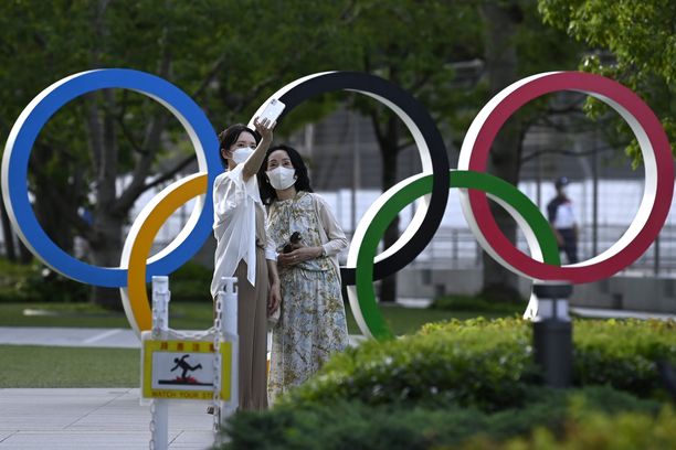Olympiarenkaat ovat suosittu kuvauskohde Tokiossa.
