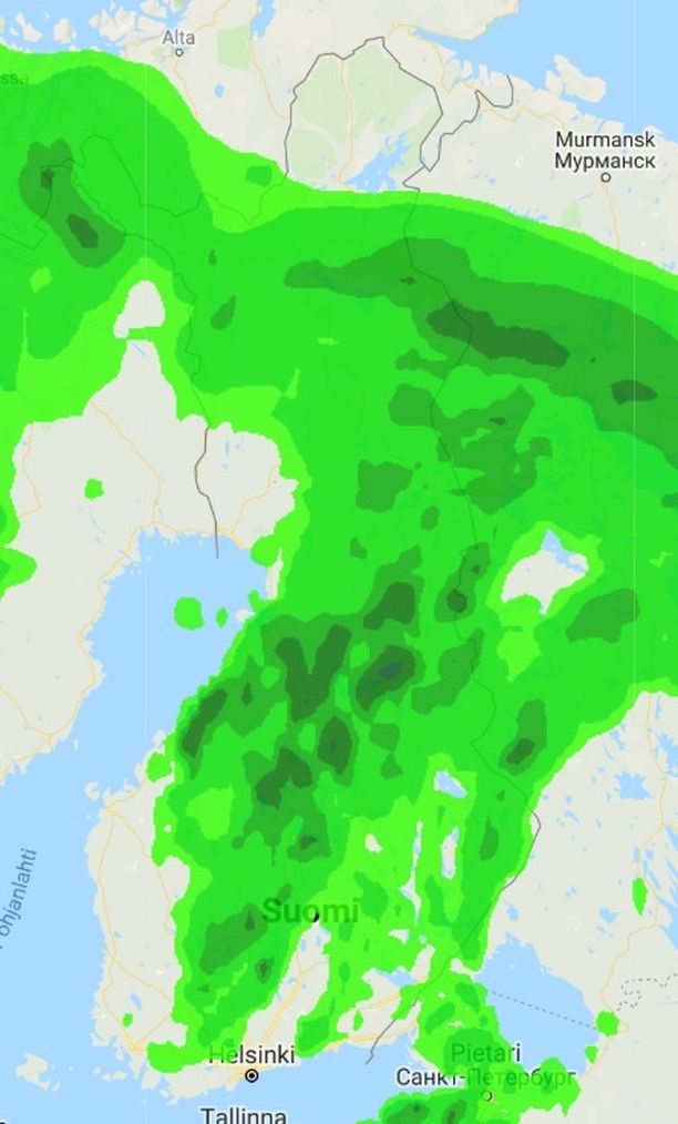 Ukkosrintama vyöryy Suomen yli