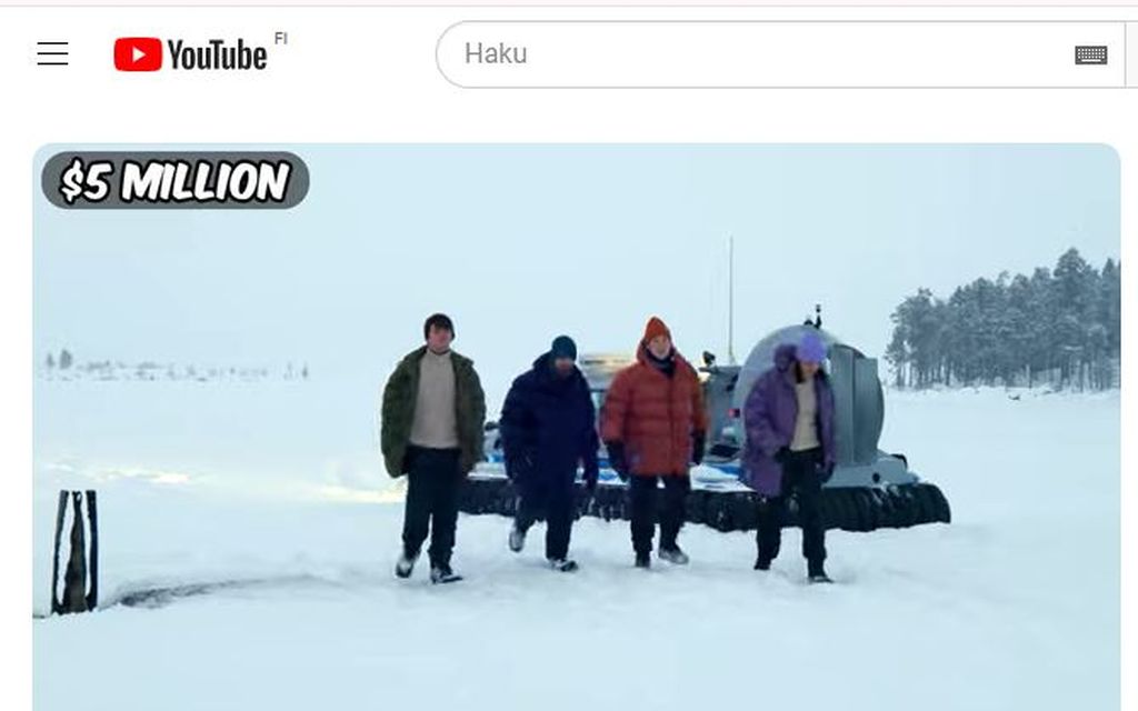 Jättisummia rahaa ympäriinsä lahjoittavan amerikkalais­tubettajan videolla vieraillaan Suomessa
