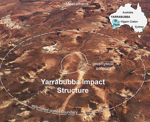 Maahan 2,2 miljardia vuotta sitten iskeytynyt asteroidi oli halkaisijaltaan noin seitsemän kilometriä ja se synnytti 70 kilometrin kraatterin.