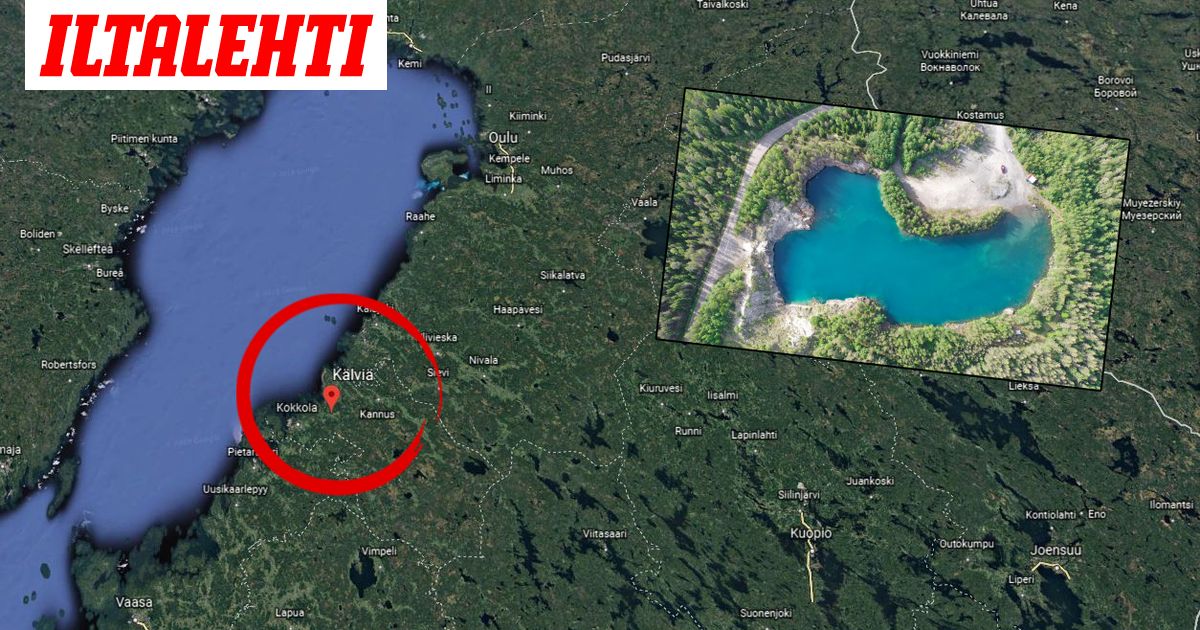 Kälviä: Peniksen muotoinen lampi tallentui dronekuvaan