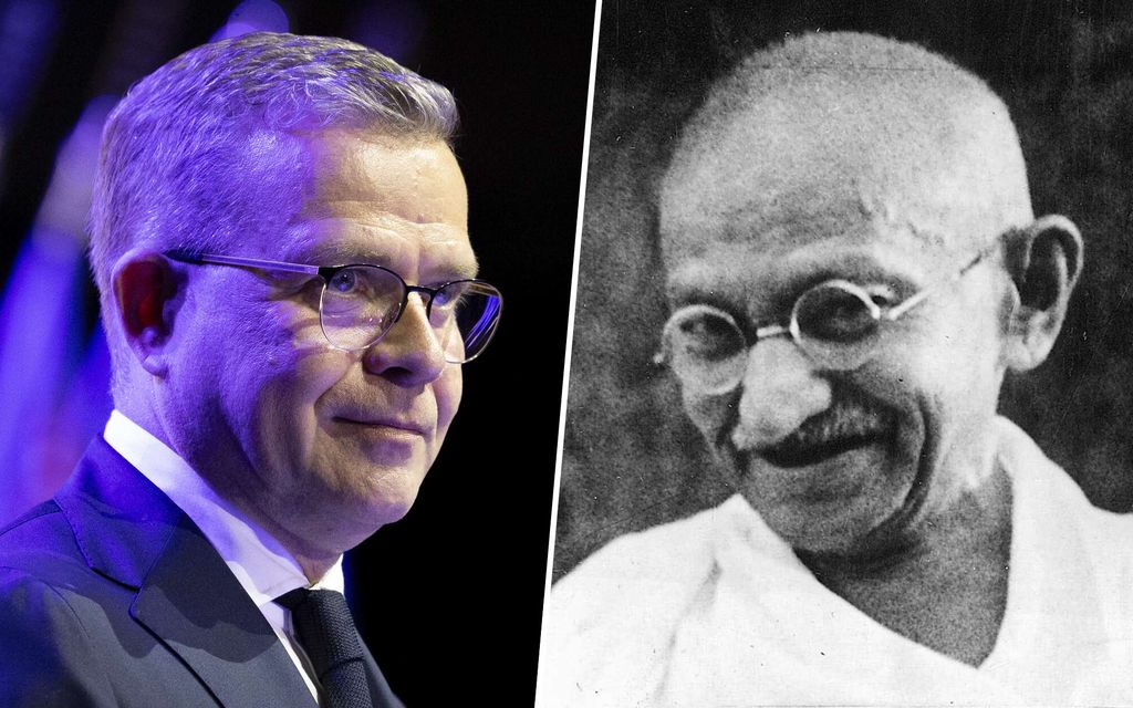 Hämmentävä video: Petteri Orpoa verrataan Mahatma Gandhiin