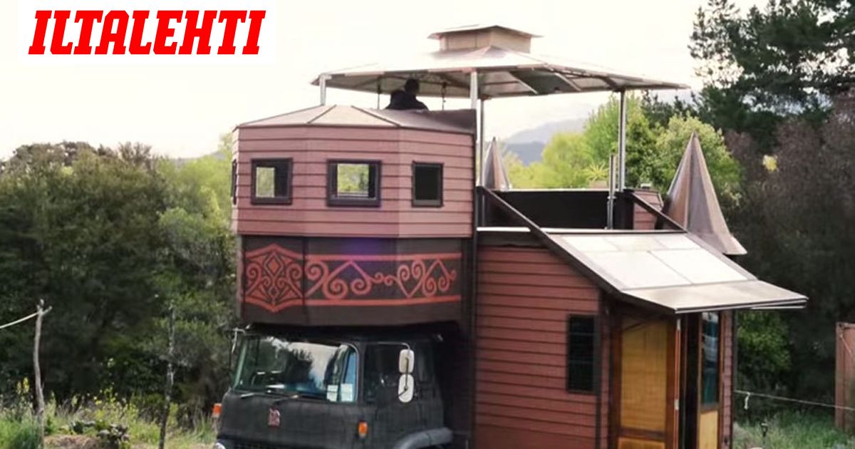 Mikä koti! Vanha kuorma-auto muutettiin linnaksi