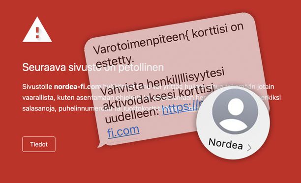 Nordea-huijaus: Varo oikeasta numerosta tulevaa viestiä