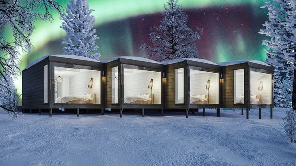Ison-Syötteen uudet sviitit on tehty suomalaisesta hirrestä.