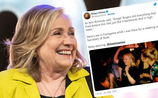 Hillary Clinton tukee Sanna Marinia Twitterissä: ”Jatka tanssimista" – Marin kiitti Instagramissa