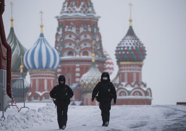 Moskovan Punaisella torilla ei ollut tungosta jouluviikon pakkasissa.