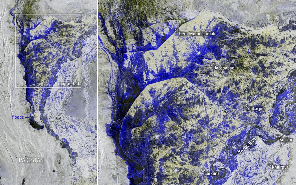 Yksi kuva näyttää: Kolmasosa Pakistanista veden alla