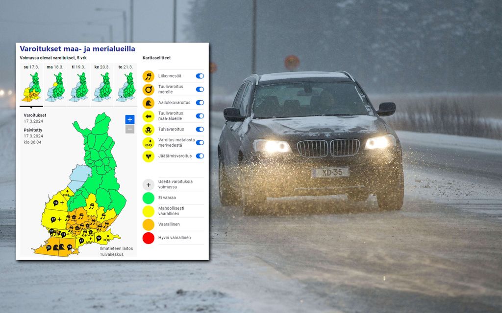 Etelä-Suomessa pyryttää – Varoituksia vaarallisen huonosta ajokelistä