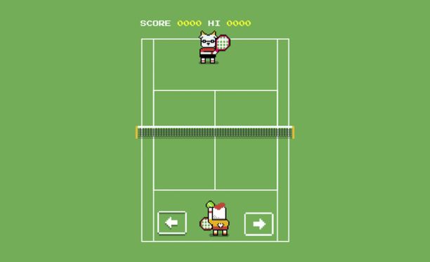 Googlen tennispeli muistuttaa Pong-peliä.