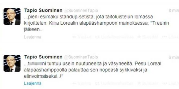 Tapio Suominen pahoittelee: 