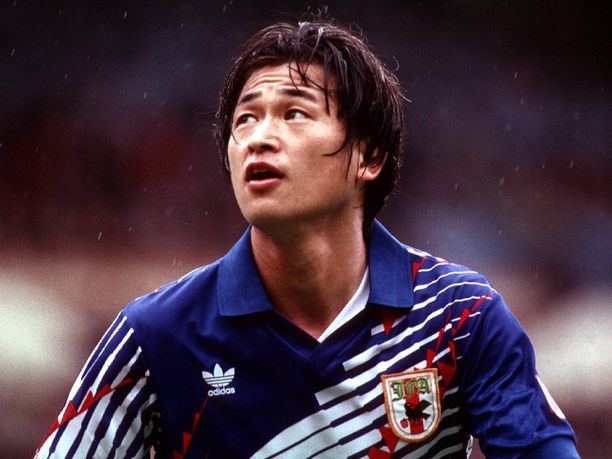  Kazuyoshi Miura kuvattuna Japanin paidassa vuonna 1997.