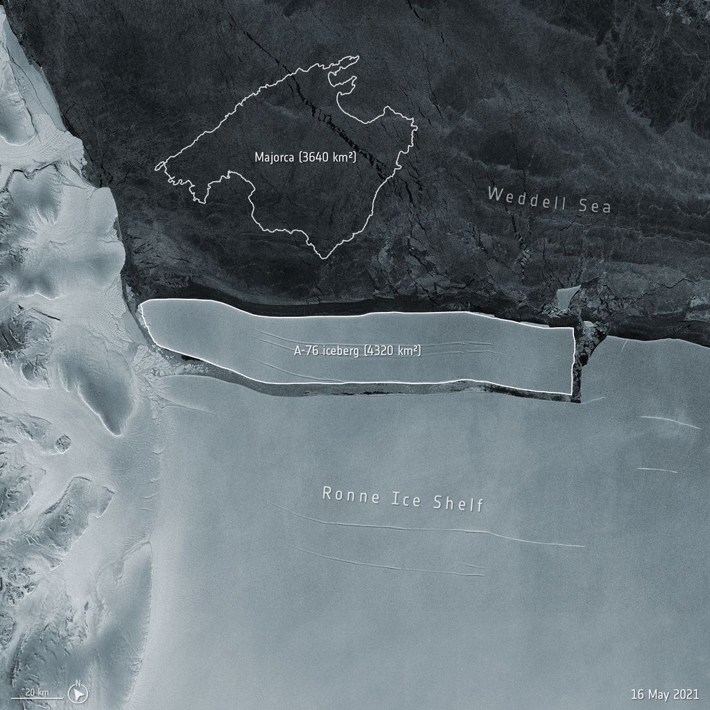 Maailman suurin jäävuori irtosi Etelämantereesta