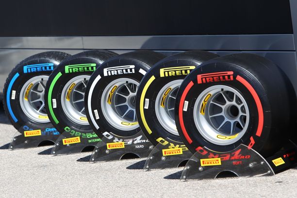 Pirelli on merkannut eri rengasseokset värikoodein.