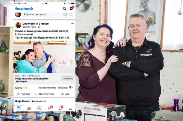 Heli Palsanmäki varoittaa huijauksesta Facebookissaan.