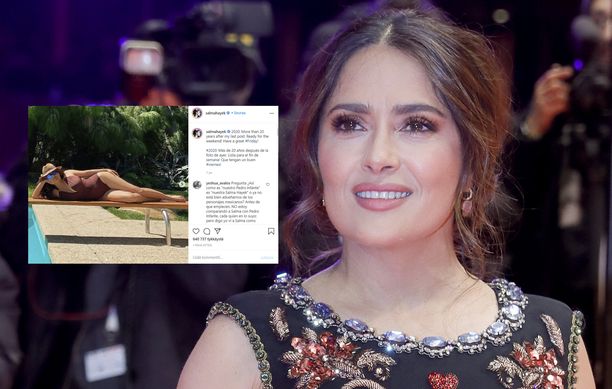 Salma Hayek 54 Imitoi Bikinikuvaansa 21 Vuoden Takaa