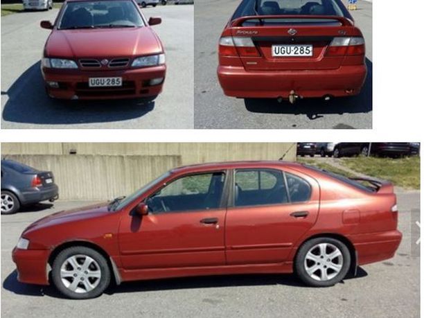 Poliisi etsi punaista Nissan Primeraa murhiin liittyen. Lauantaina iltapäivällä auto löytyi palamaan sytytettynä Toijalasta.