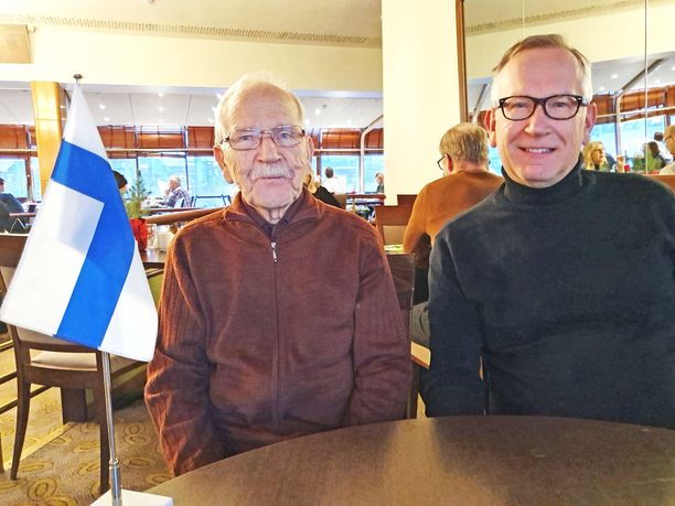 Sotaveteraani Matti ja Jaakko Rautiainen tulivat Helsinkiin Savonlinnasta.