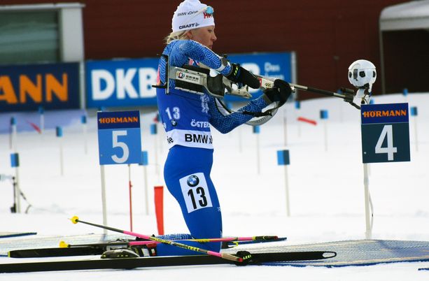 Kaisa Mäkäräinen kilpaili torstaina Östersundissa. Kuva viime kaudelta.