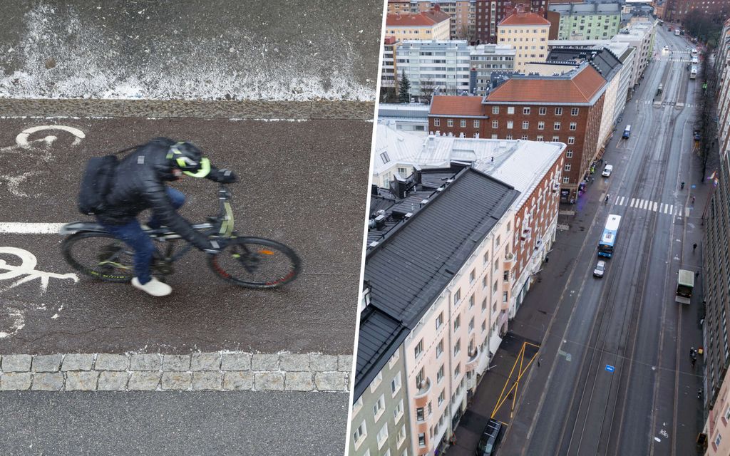 Helsingin kaduilla testattiin uutta liukkaudentorjunta-ainetta – Pyöräilijöitä nurin