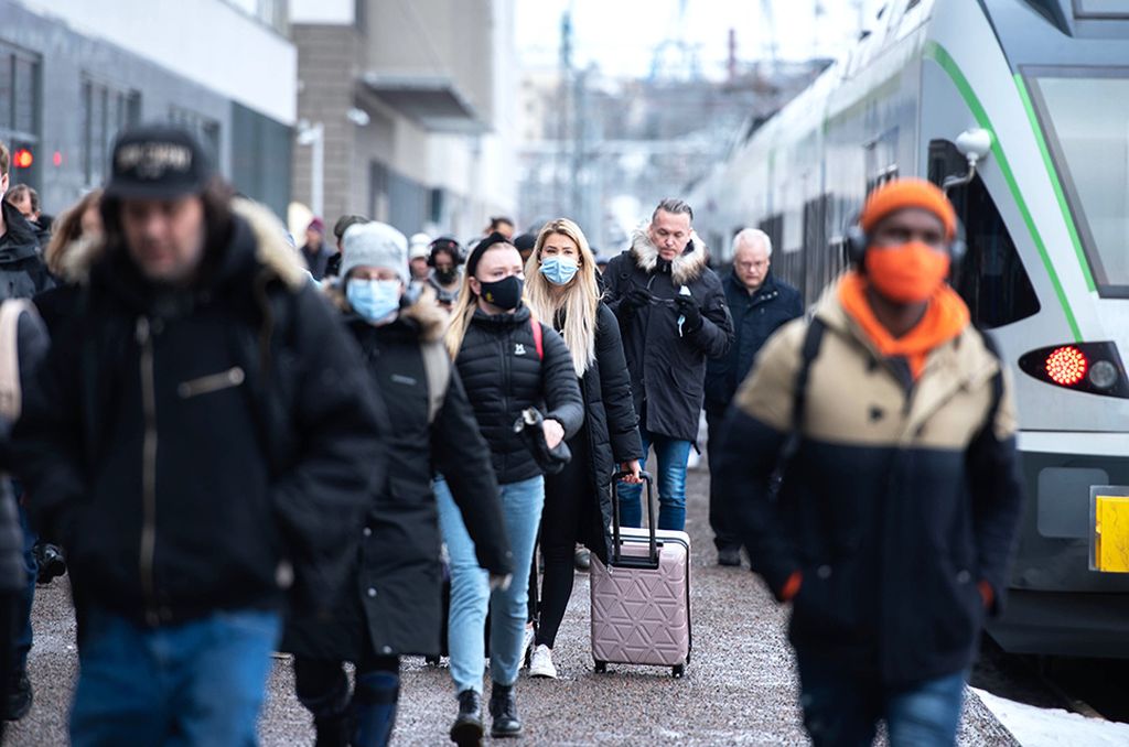 Tältä Helsingin päärautatieasemalla näytti ensimmäisen suomalaisen koronavirustartuntatapauksen vuosipäivänä 26. helmikuuta 2021.