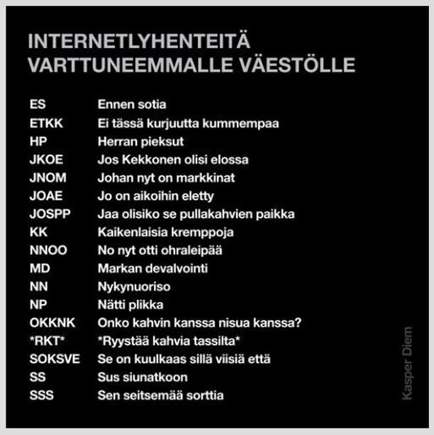 Ei OMG vaan JOAE - humoristi kehitteli ikäihmisille sopivia lyhenteitä