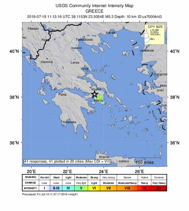 Kaksi maanjäristystä Ateenassa ja sen lähialueilla - uhreista ei tietoa