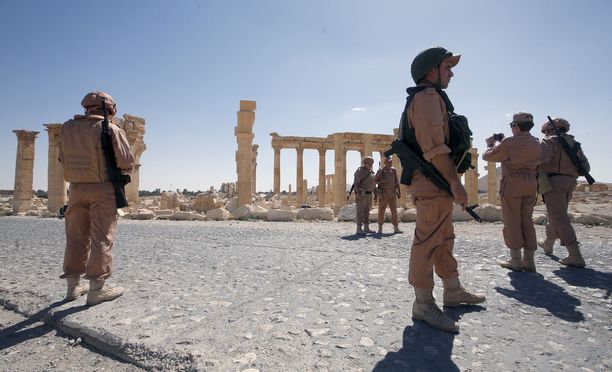 Venäläisiä sotilaita Palmyrassa toukokuussa.