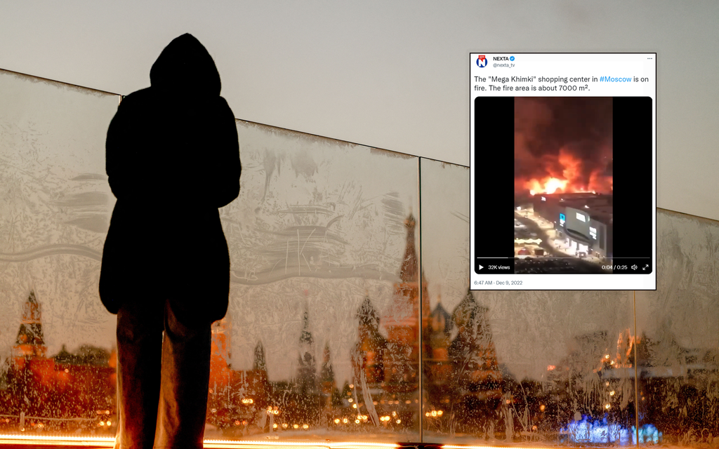 Kauppakeskus tulessa Moskovan alueella