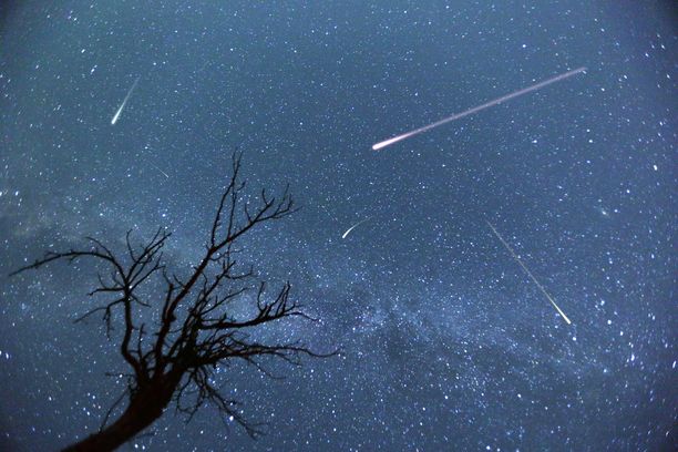 Geminidien parven meteoreja kannattaa yrittää bongata mahdollisimman pimeässä paikassa, kaukana kaupunkien keskustoista. Kuvituskuva.