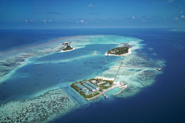 Conrad Maledives Rangali Island -hotelli sijaitsee pienellä atollilla, ja sen asukkaat saavat lomailla kaikessa rauhassa.