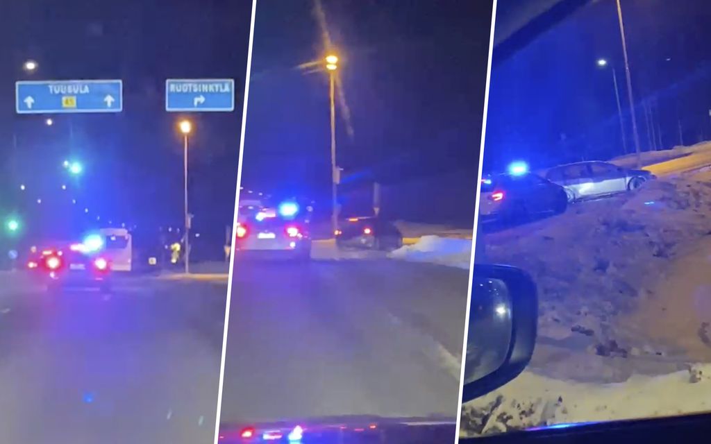 Kipinöivä takaa-ajo Tuusulan­väylällä – Poliisi pysäytti ajokelvottoman auton kosketus­pysäytyksellä